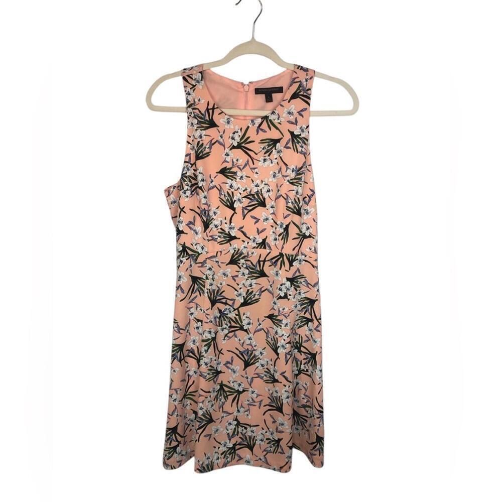Banana Republic Sleeveless Dress - Pink Floral Racerback Fit & Flare